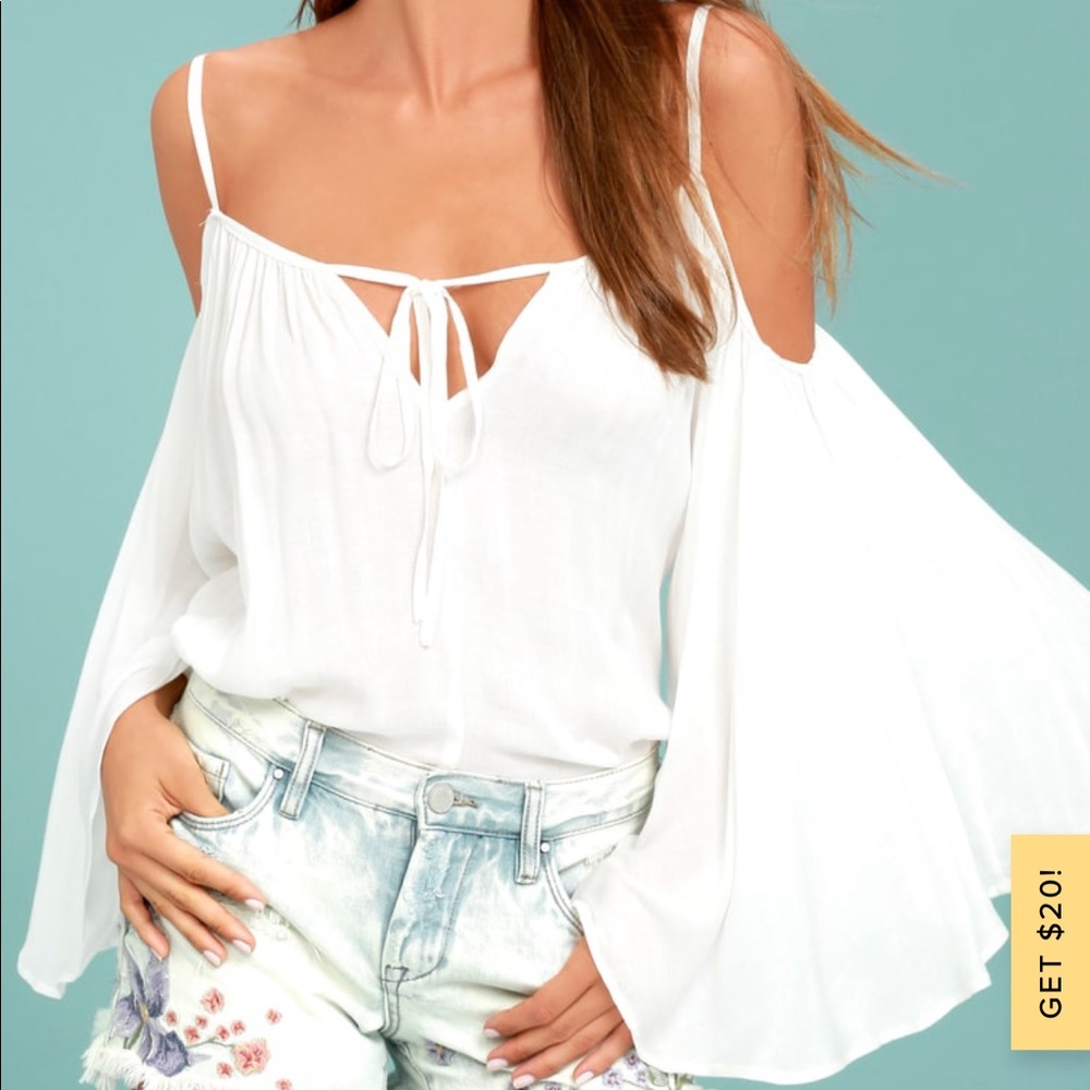Boho white off the shoulder top